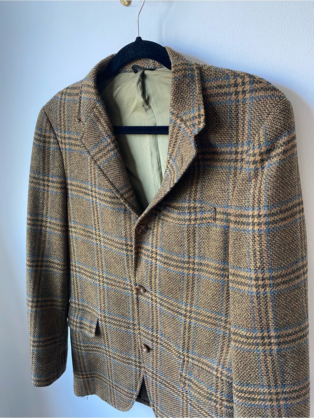 Vintage • Plaid Wool Blazer Sz S/M - Picture 3 of 5